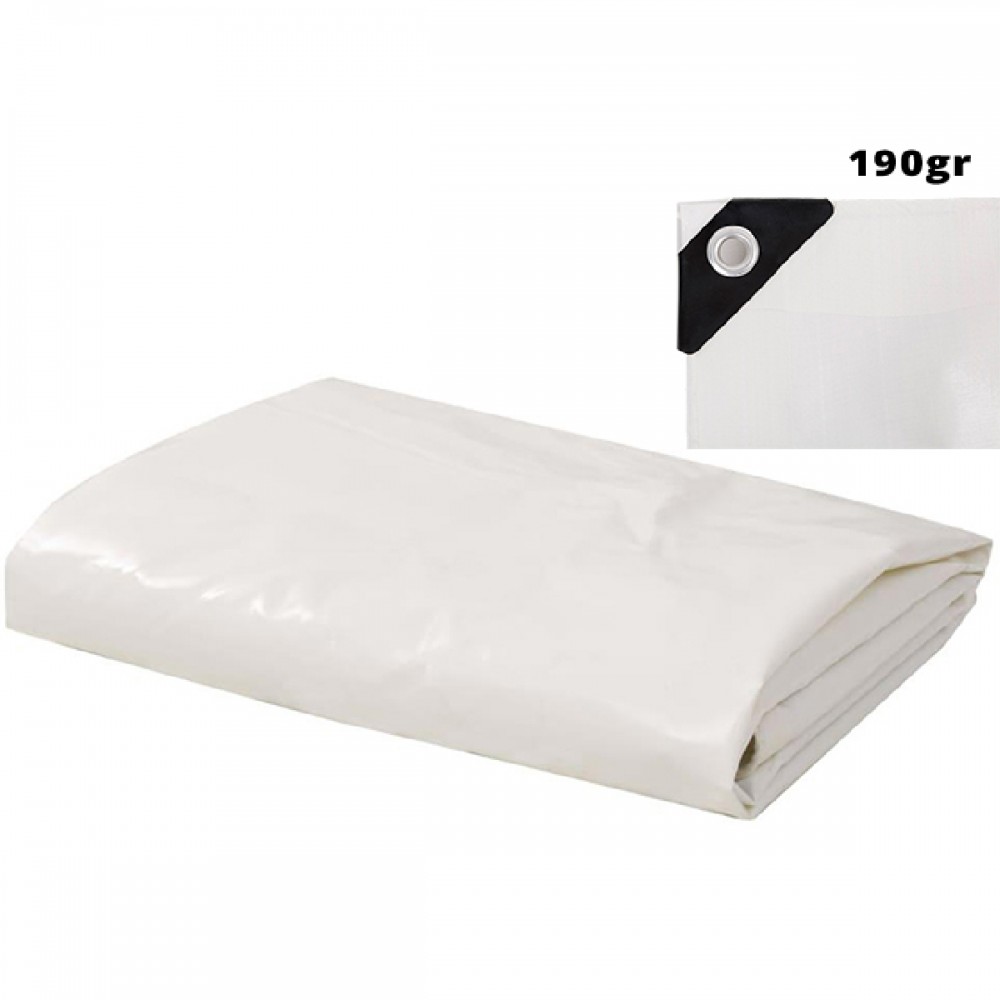 Μουσαμάδες 190gr 3 * 4m λευκοί αδιάβροχοι με κρίκους