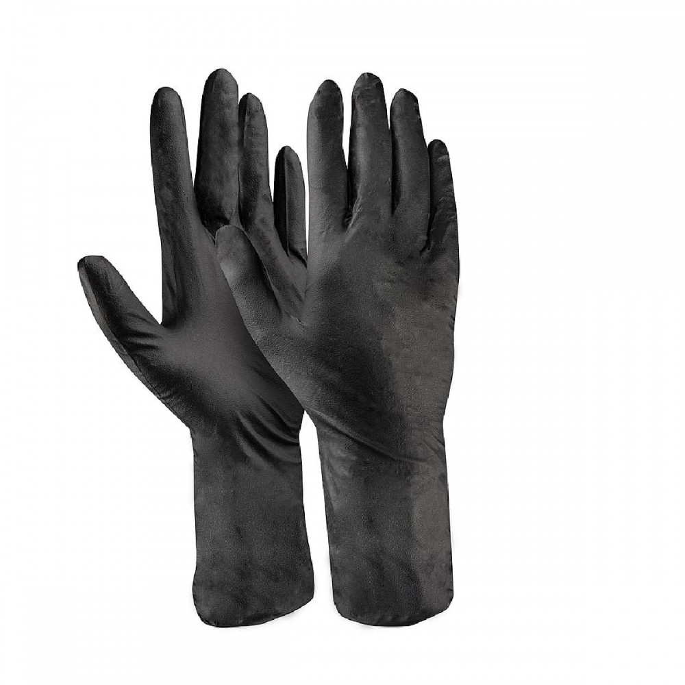 Γάντια μιας χρήσης nitrile μαύρα μακριά Dext 10/XL (κουτί των 100τεμ.) D3630