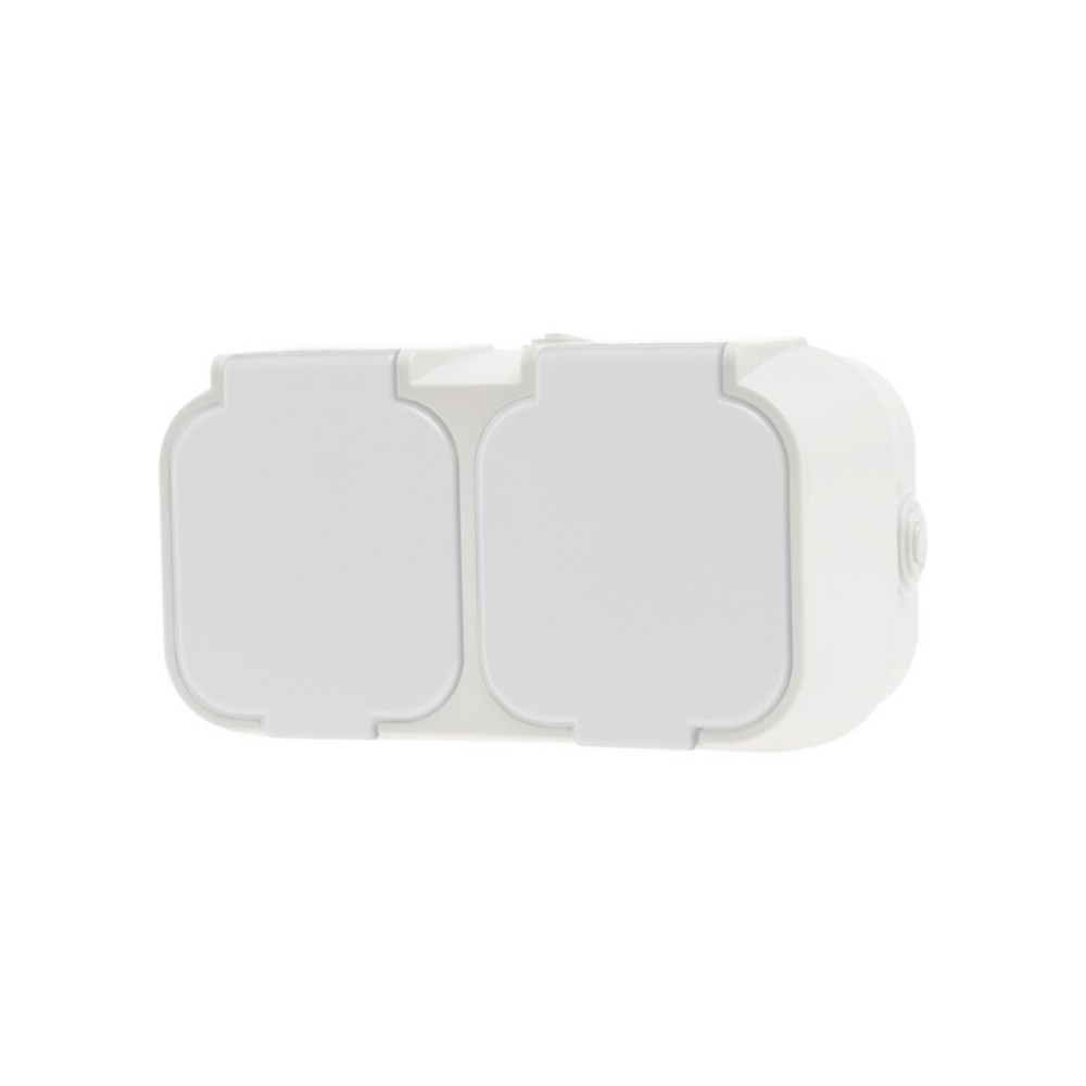 GEYER Πρίζα διπλή IP54 H2-B52GM-W λευκή
