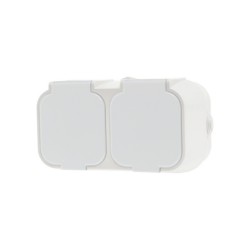 GEYER Πρίζα διπλή IP54 H2-B52GM-W λευκή