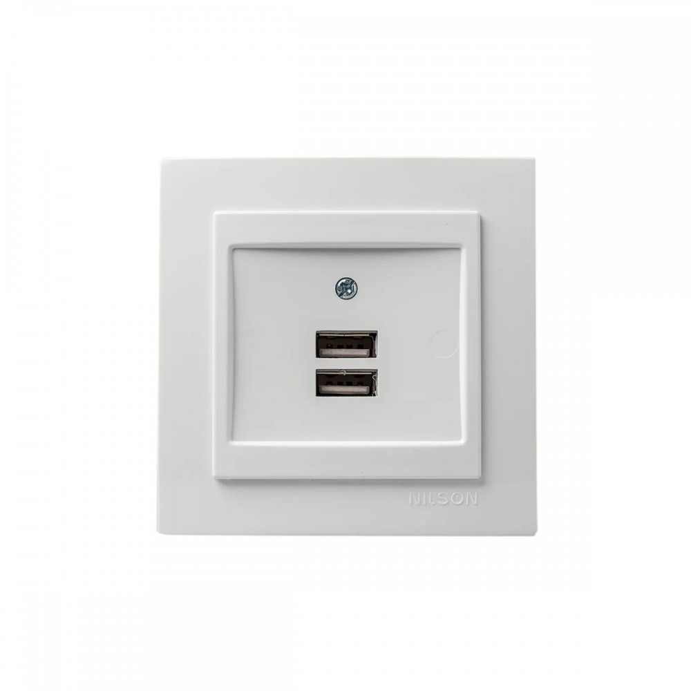 GEYER ΧΩΝΕΥΤΗ ΠΡΙΖΑ ΡΕΥΜΑΤΟΣ ΜE 2 Θύρες USB NILSON ΛΕΥΚΗ 24111081