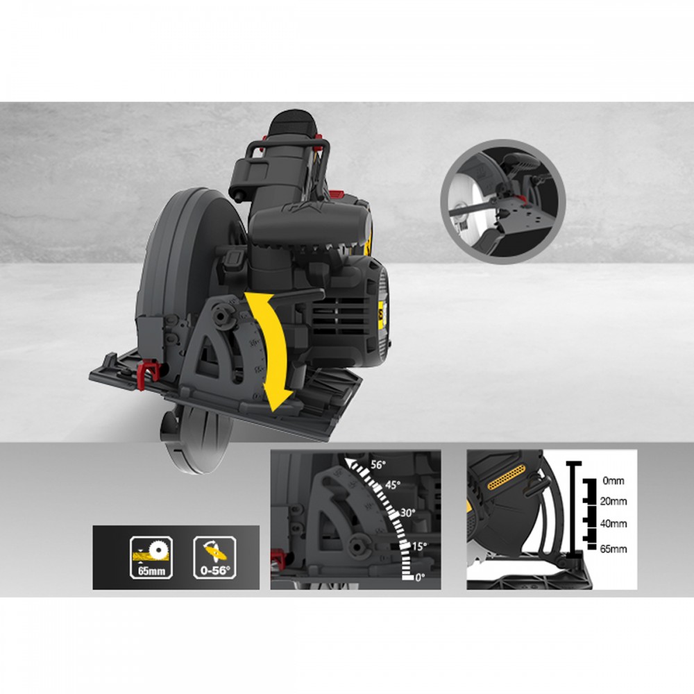 CAT Solo Δισκοπρίονο brushless 185mm 18V DX53B