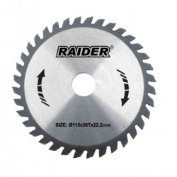 RAIDER Δίσκος κοπής ξύλου Φ115/36Δόντια 163134
