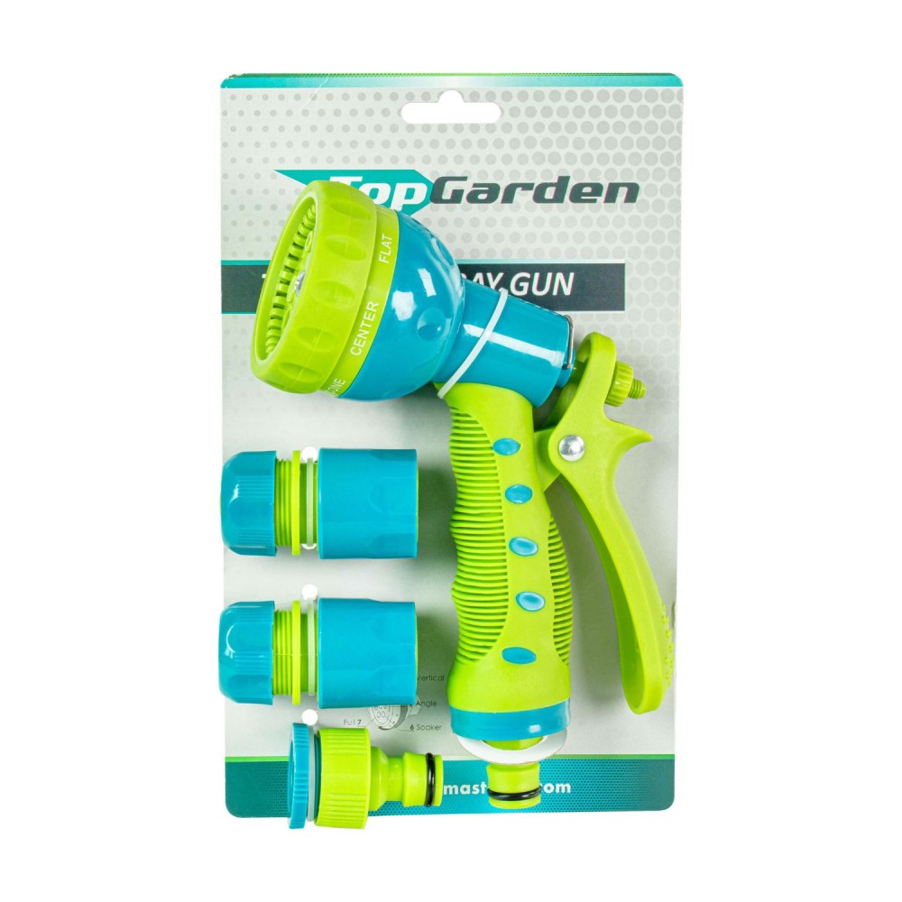 TOP GARDEN Πιστόλι νερού 7 θέσεων με soft grip σετ 4τεμ 1/2'' 380924