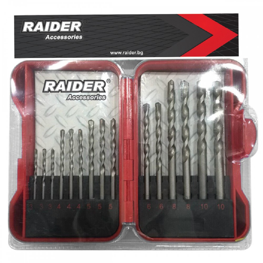 RAIDER Τρυπάνι μπετού σετ 15τεμ 3-10ΜΜ 157790