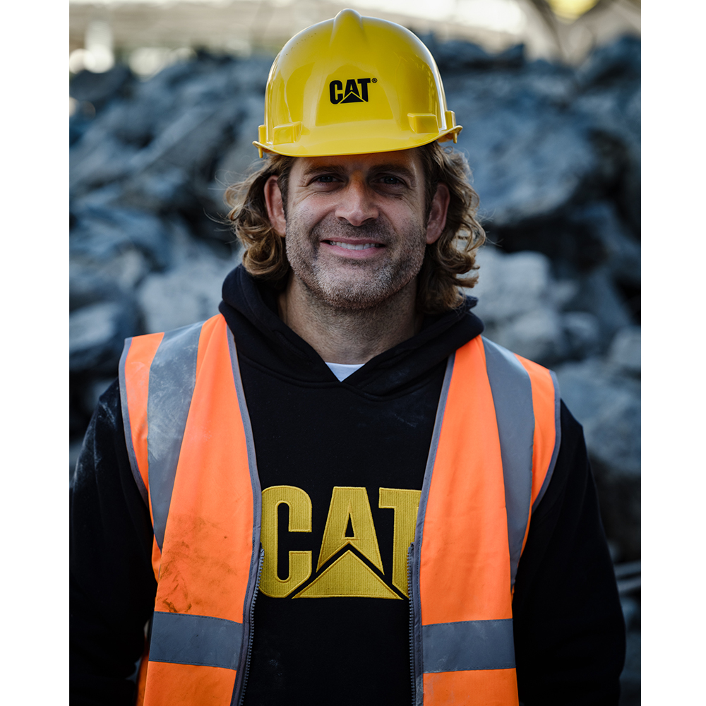 CAT Μπλούζα φούτερ με κουκούλα trademark μαύρη 2XL W10646