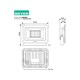 GEYER Προβολέας led μαύρος 20W 4000K 1800LM LPRM20CE