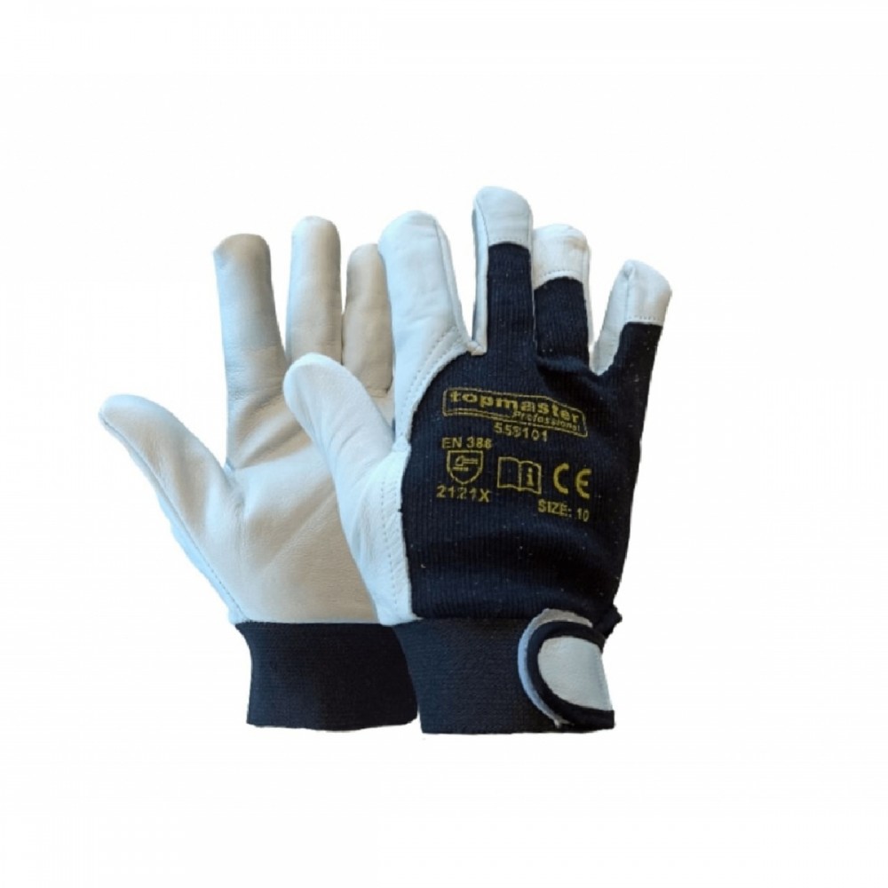 TOP MASTER Γάντια δερματοπάνινα VELCRO PG01 N-10 558101