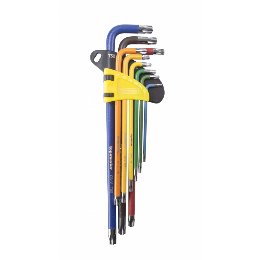 TOP MASTER Torx σετ 9τεμ CR-V πλαστική θήκη μεγάλο μέγεθος πολύχρωμα 390174