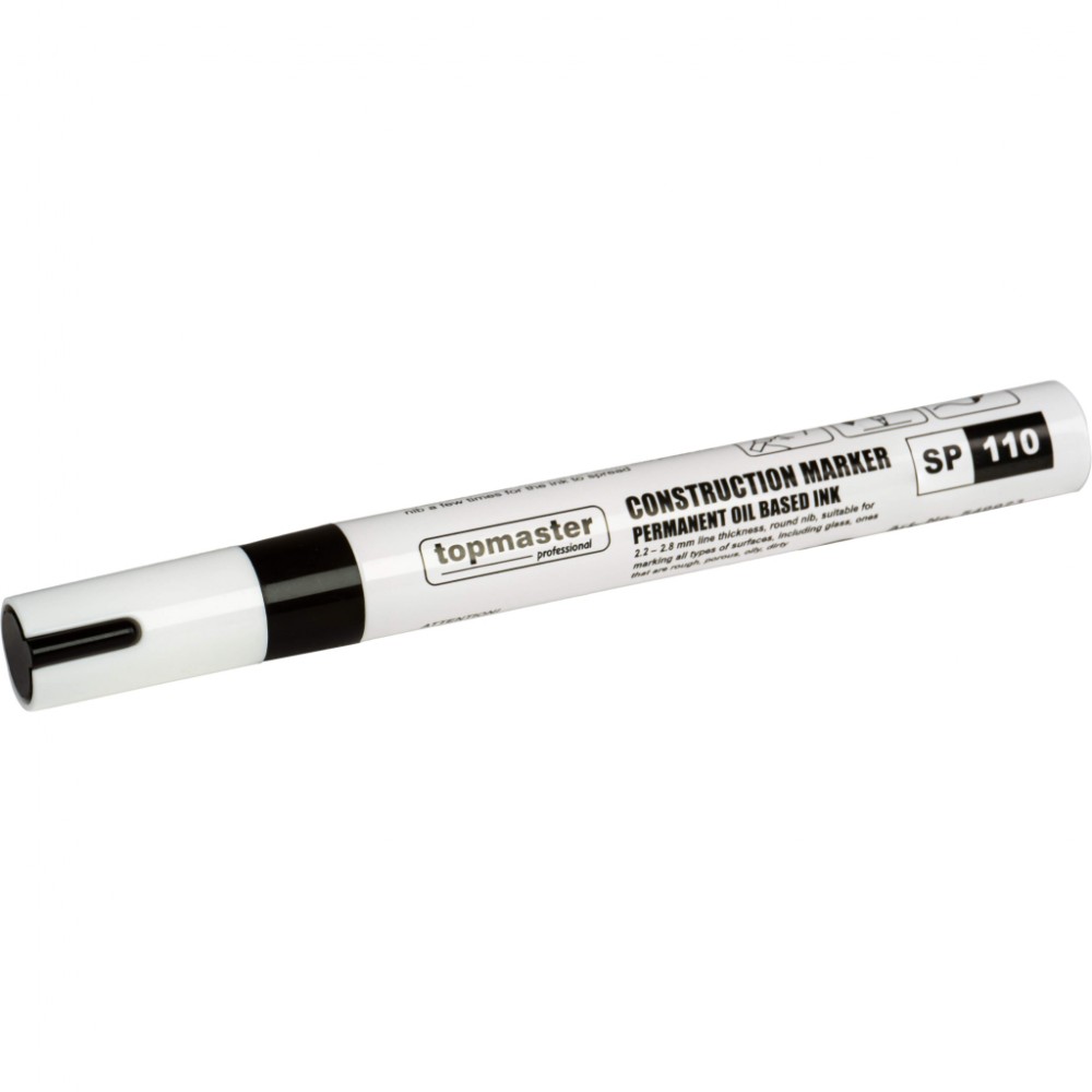 TOP MASTER Μαρκαδόρος ανεξίτηλος 2.8mm μαύρος & κίτρινος 549923