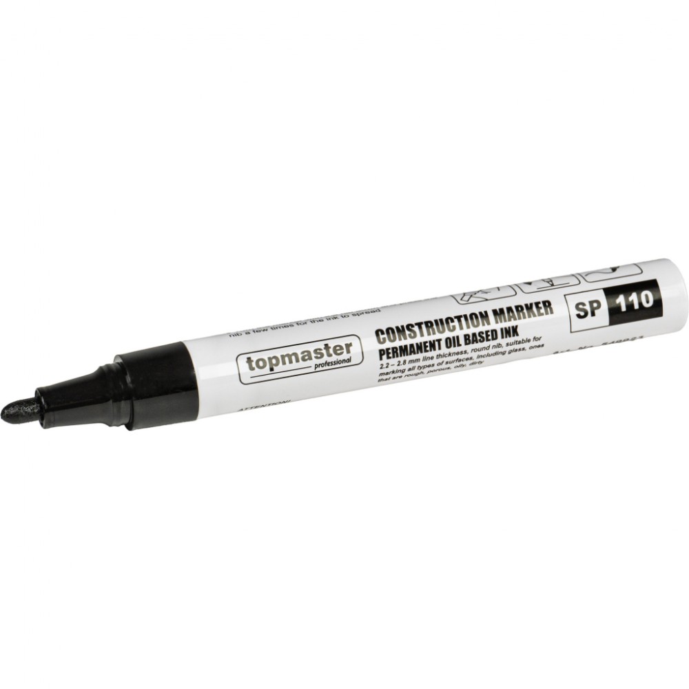 TOP MASTER Μαρκαδόρος ανεξίτηλος 2.8mm μαύρος & κίτρινος 549923