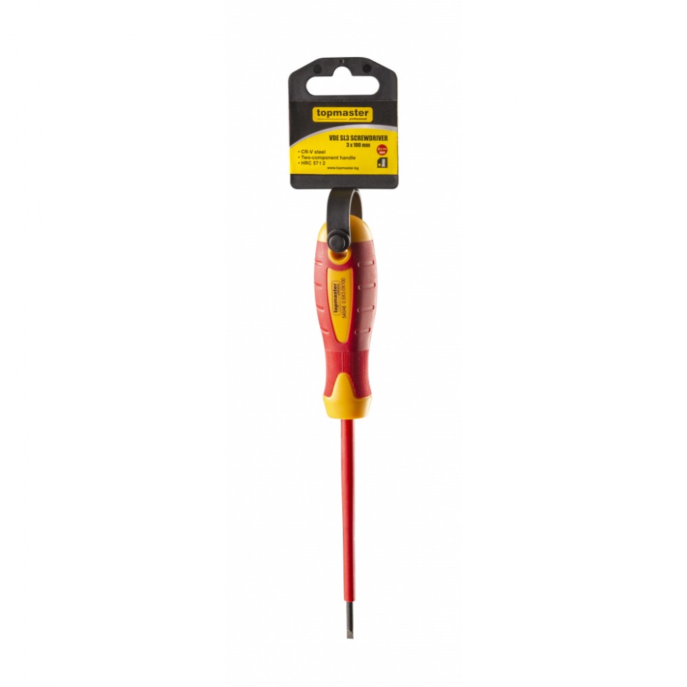 TOP MASTER Κατσαβίδι ηλεκτρολόγου VDE 1000V SL3.0x100mm 220130