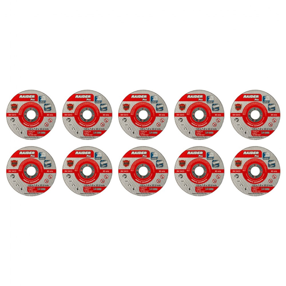 RAIDER Τροχός κοπής inox A60T 125*1.0*22.2mm σε μεταλικό κουτί 160158 (τιμή/τεμ)