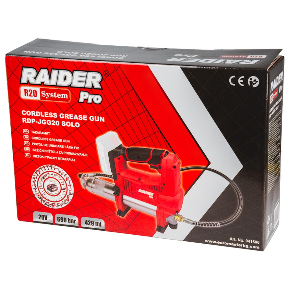 RAIDER R20 Solo Ηλεκτρικό πιστόλι γράσσου μπαταρίας 20V RDP-JGG20 041606