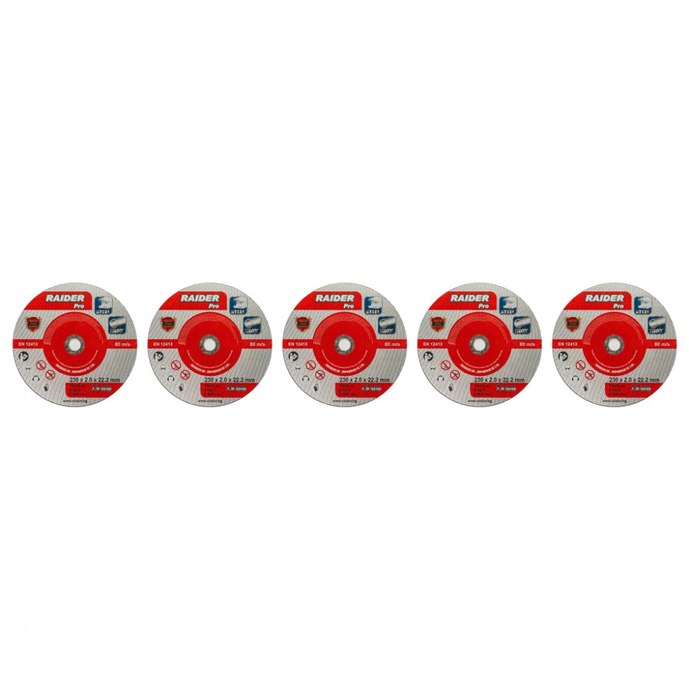 RAIDER Τροχός κοπής inox A60T 230*2.0*22.2mm σε μεταλικό κουτί 160159 (τιμή/τεμ)