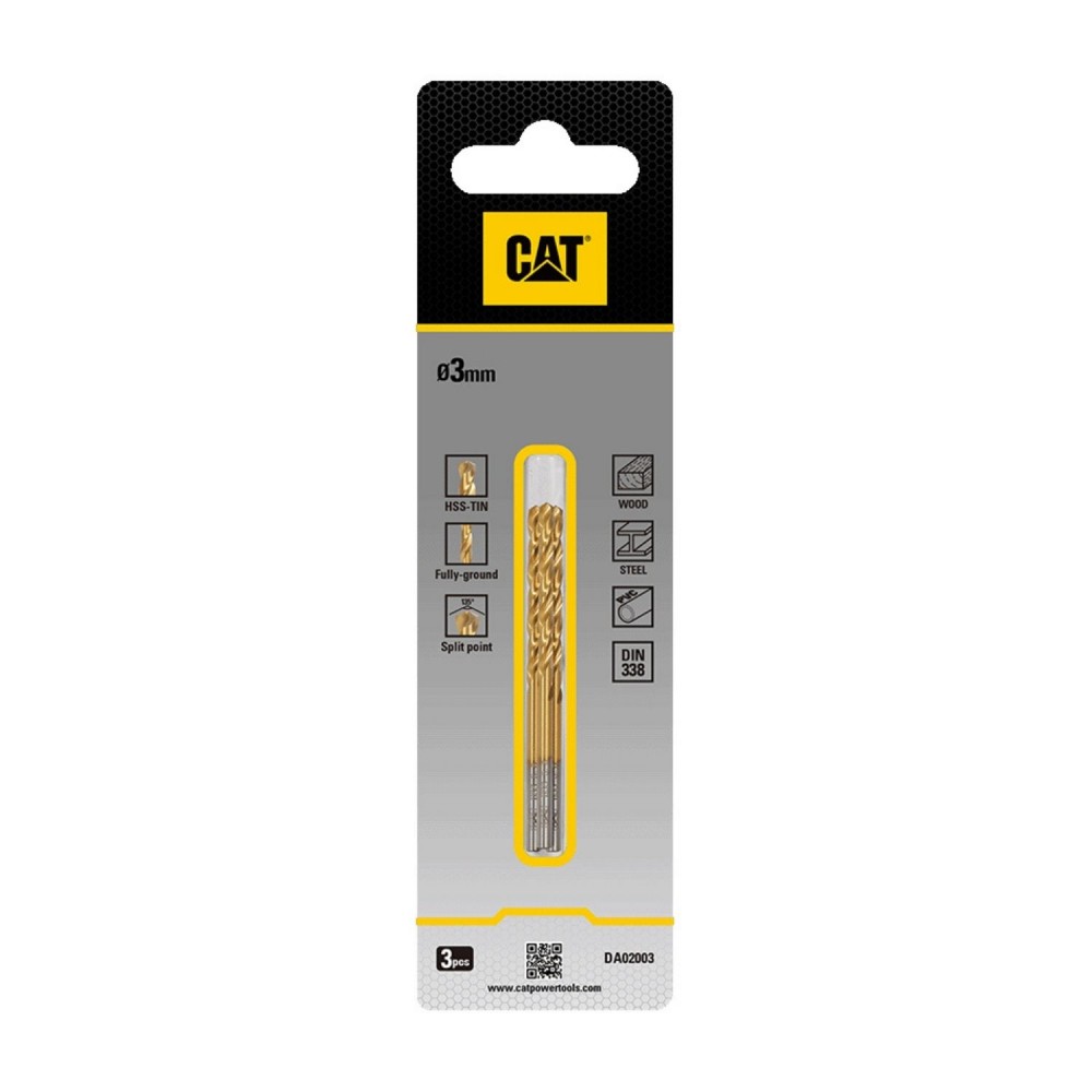 CAT Τρυπάνι τιτανίου HSS σετ:3τεμ 3x61mm DA02003