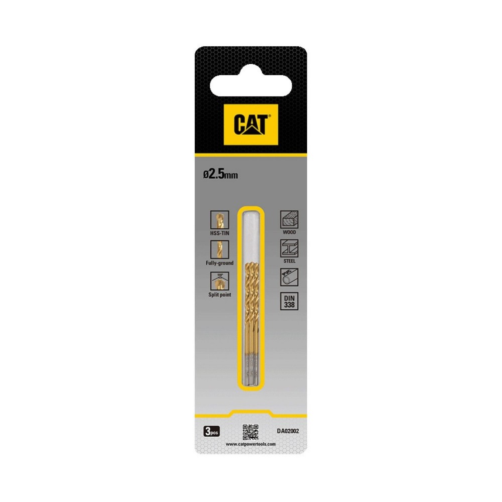 CAT Τρυπάνι τιτανίου HSS σετ:3τεμ 2.5x57mm DA02002
