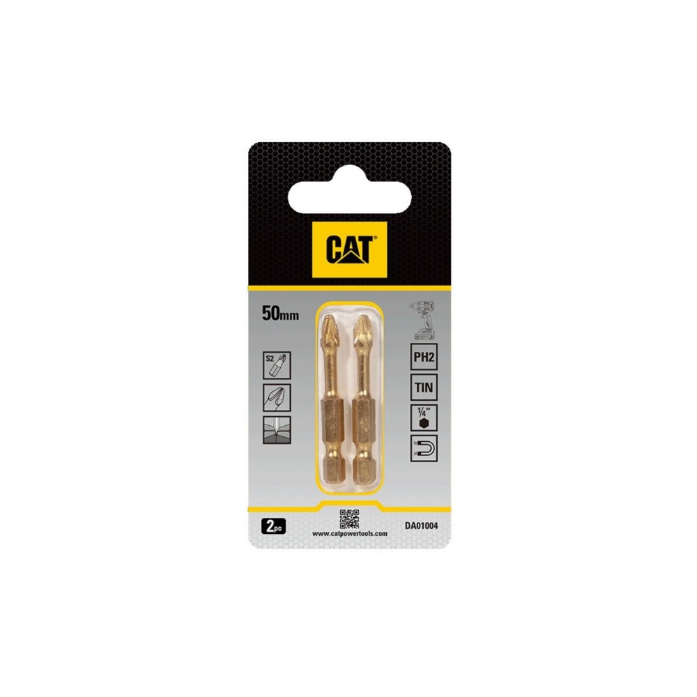 CAT Μύτη κατσαβιδιού σταυρός με μέγεθος PH2 50mm συσκευασία 2τεμ. DA01004