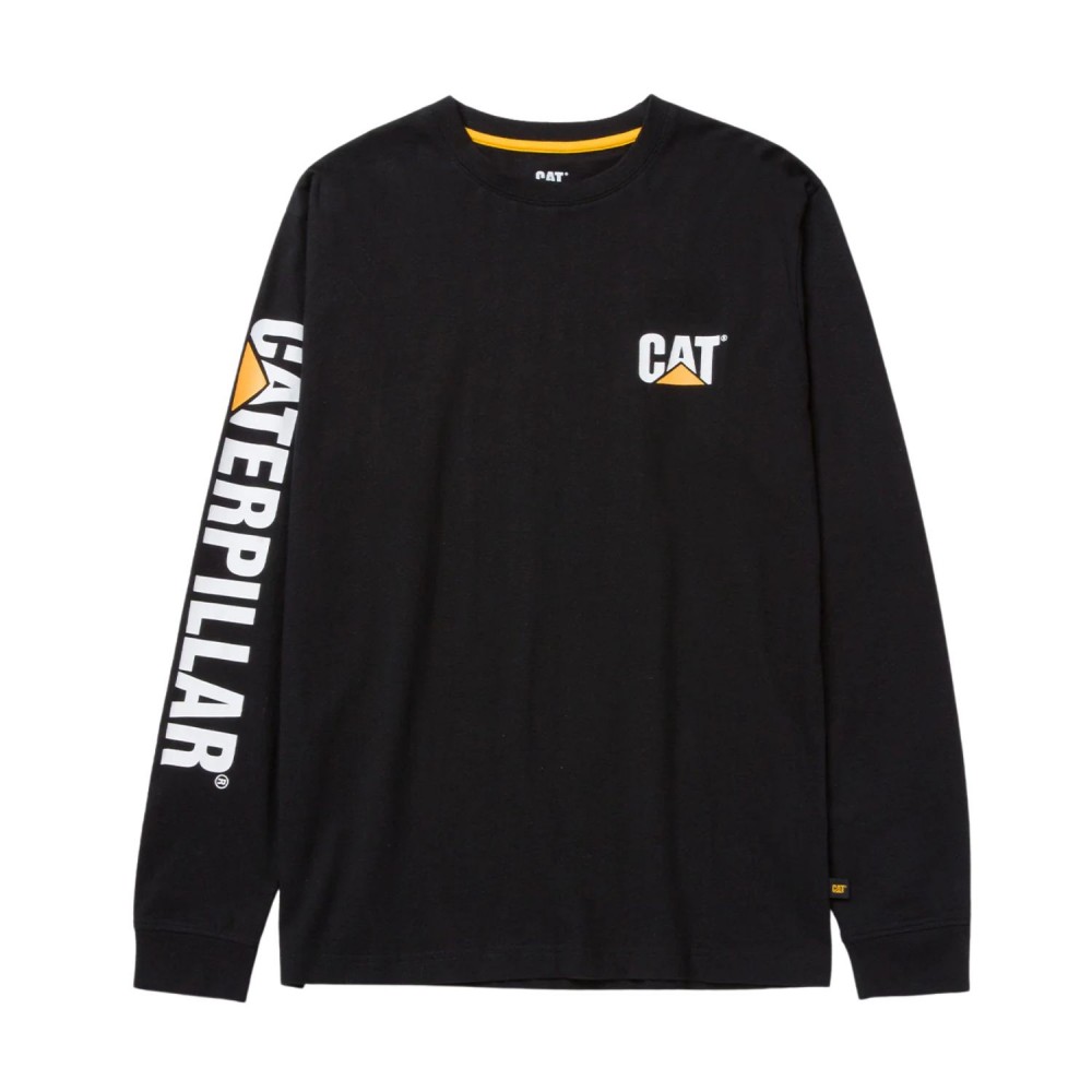 CAT Μπλουζάκι μακρυμάνικο trademark tee μαύρο 2XL 1510034-016