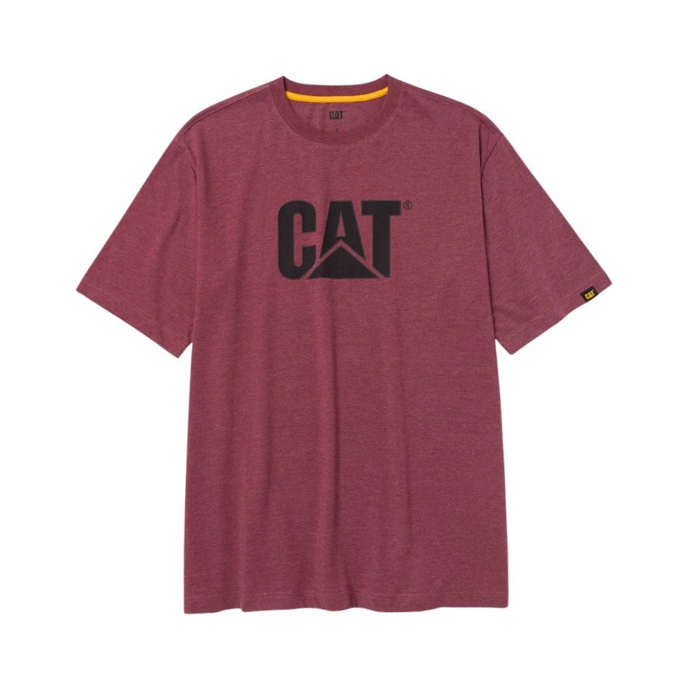 CAT Μπλουζάκι κοντομάνικο βυσσινί tm logo XL 1510305-12610
