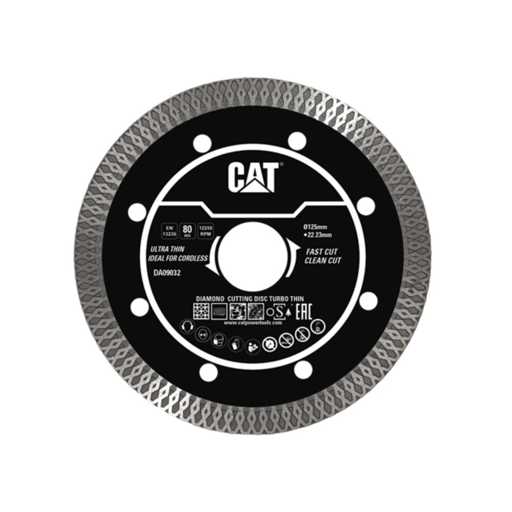 CAT Δίσκος κοπής διαμαντέ Turbo Super Thin (Gres) με δαχτυλίδι 125x22.23x1.4mm DA09032-1