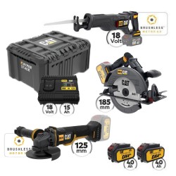 CAT Combo-25 Γωνιακός DX314B, Σπαθόσεγα DX5050B, Δισκοπρίονο DX53B, Εργαλειοθήκη DA41003
